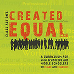 front and back cover of a 150 page curriculum for secondary students, co-authored with Pamela Freeman of Philadelphia, for Class Action in Boston